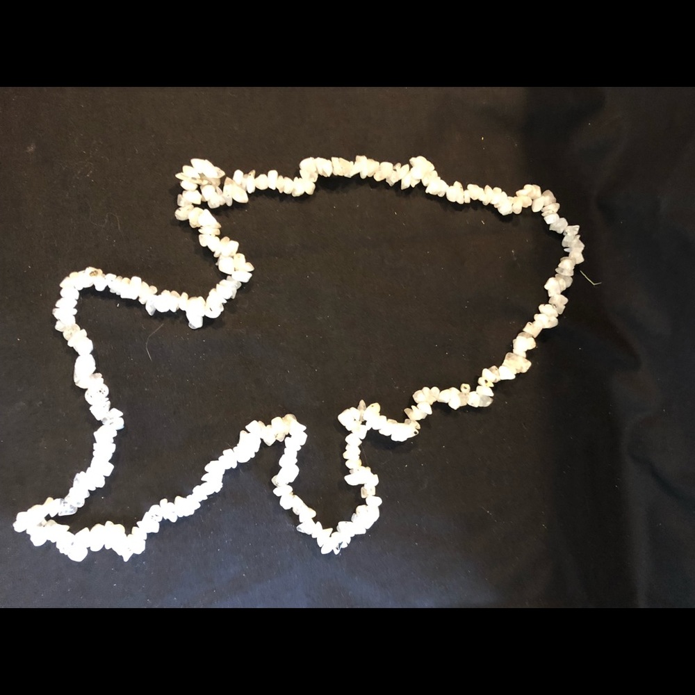 White shell like long necklace